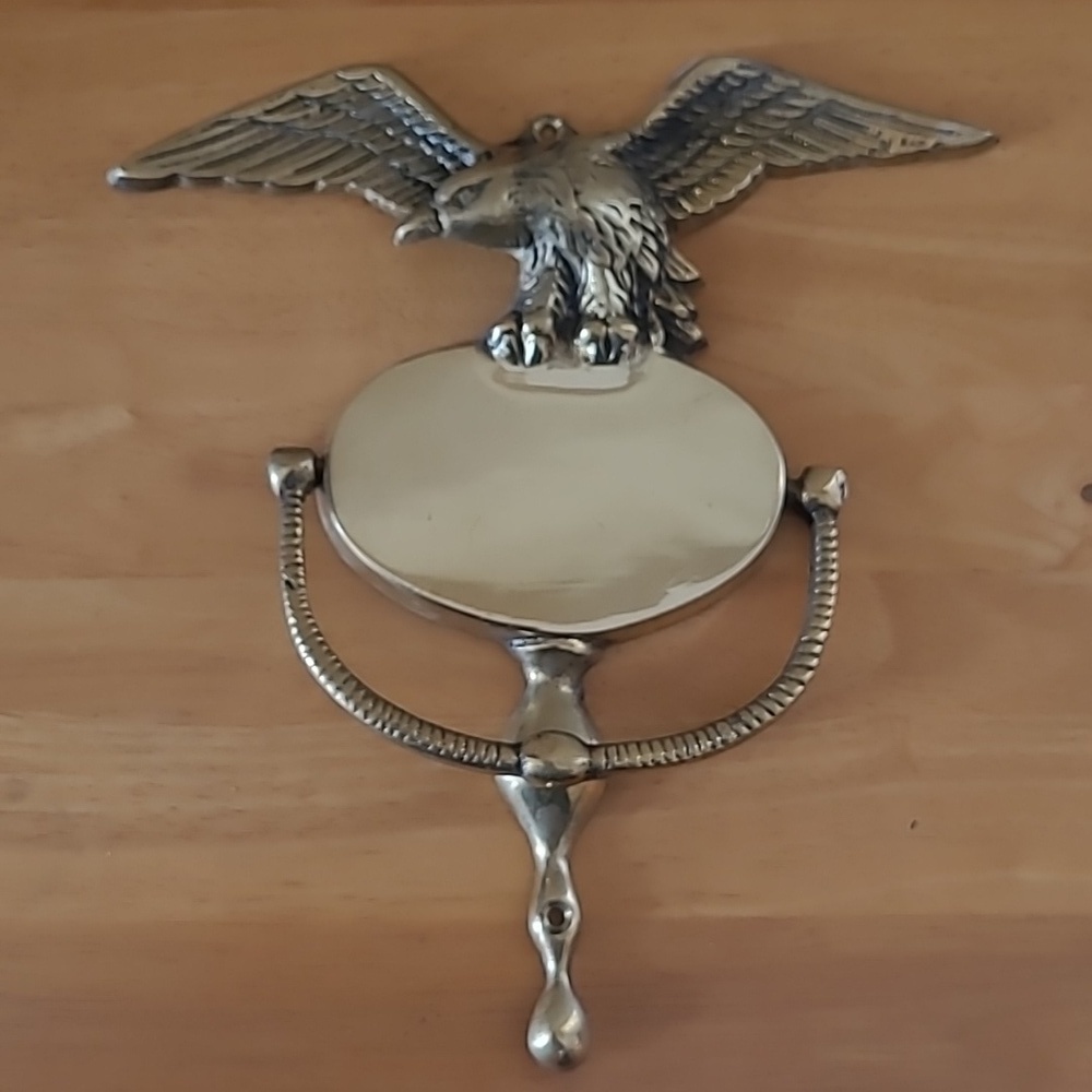 VINTAGE Brass Eagle Engravable Door Knocker